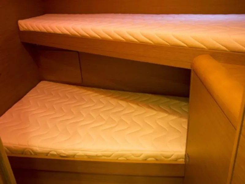 Cabin on Matar, a Jeanneau Sun Odyssey 449 sailboat at Cagliari, Italy