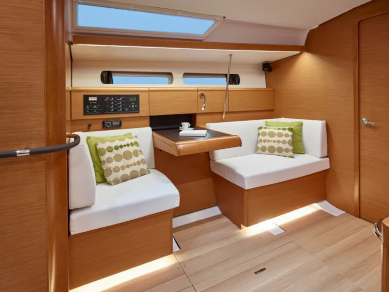 Salon of Matar, a Jeanneau Sun Odyssey 449 sailboat at Cagliari, Italy