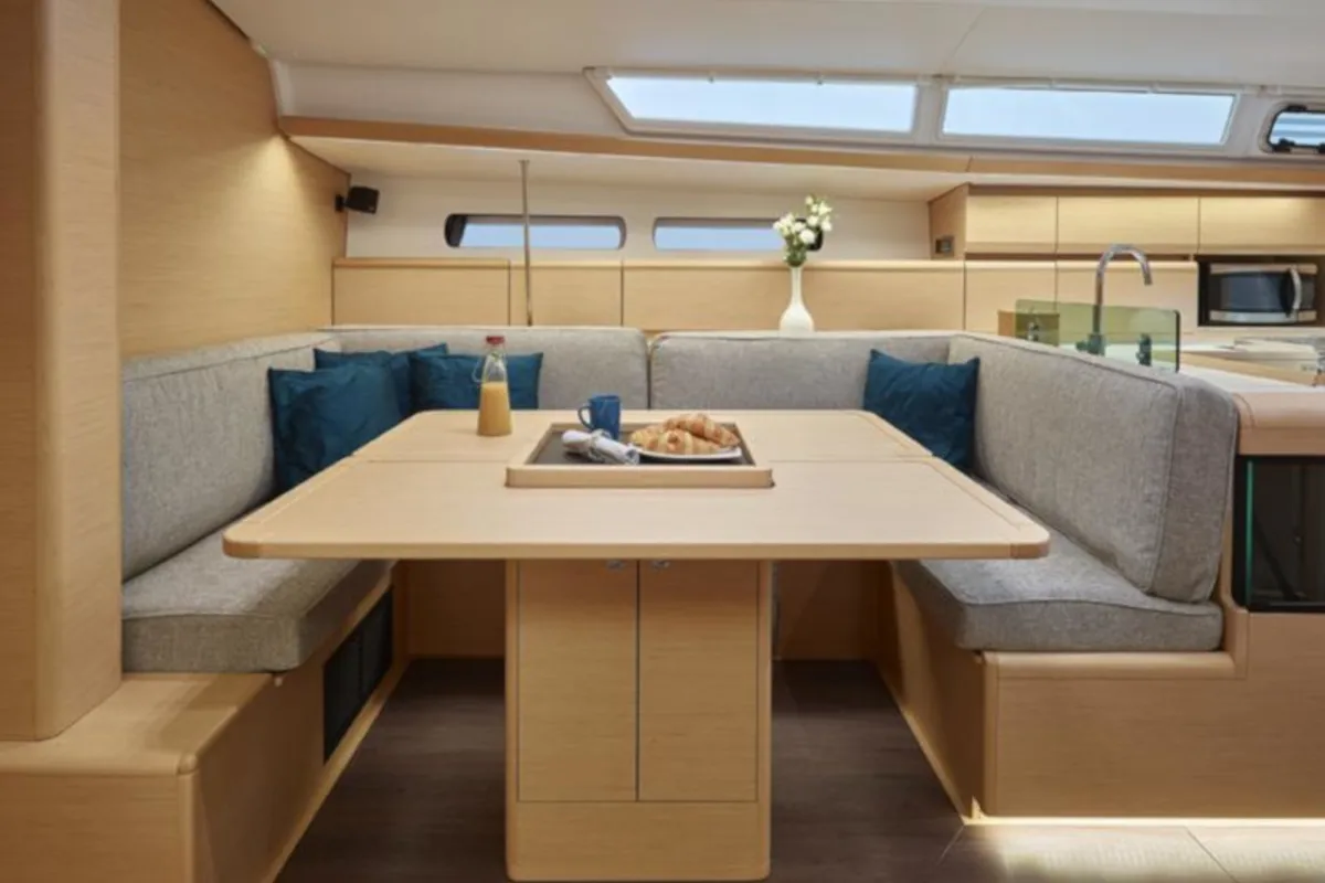 Salon of Matar, a Jeanneau Sun Odyssey 449 sailboat at Cagliari, Italy