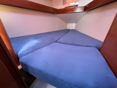 Cabin on Sterntaler, a Beneteau Oceanis 31 sailboat at Flensburg, Germany