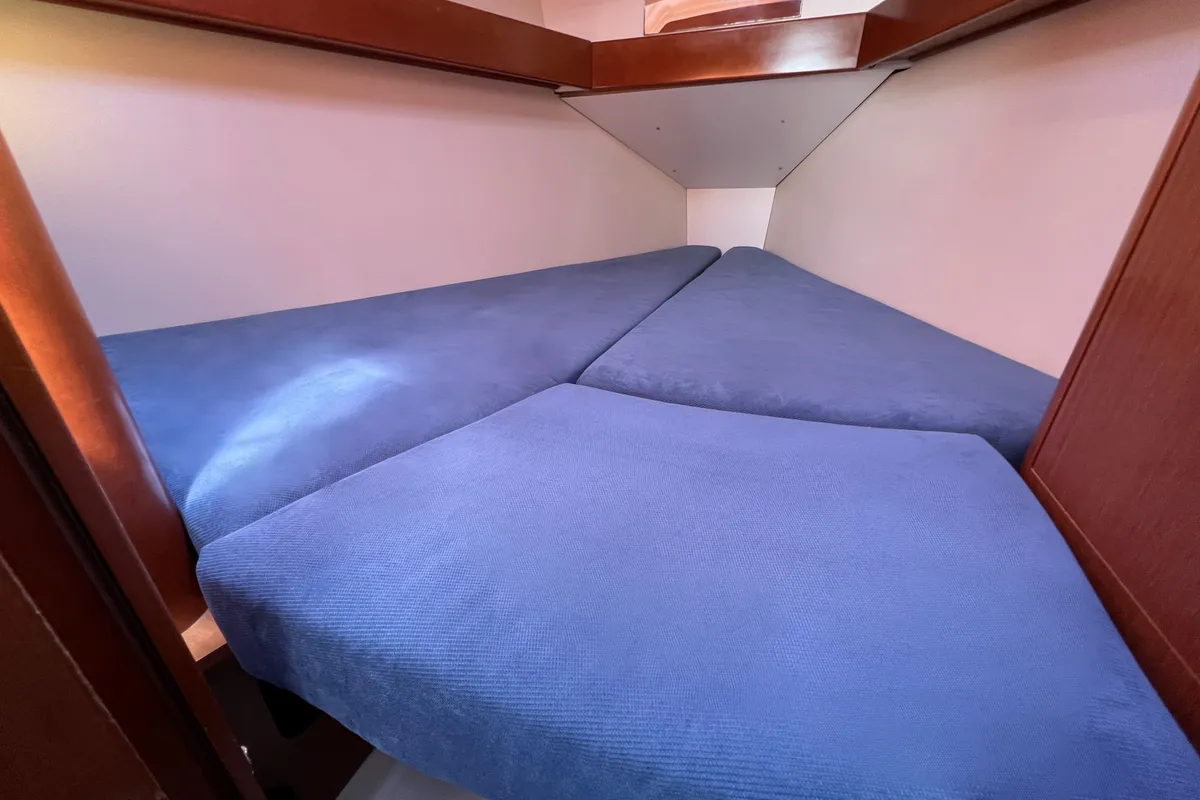 Cabin on Sterntaler, a Beneteau Oceanis 31 sailboat at Flensburg, Germany