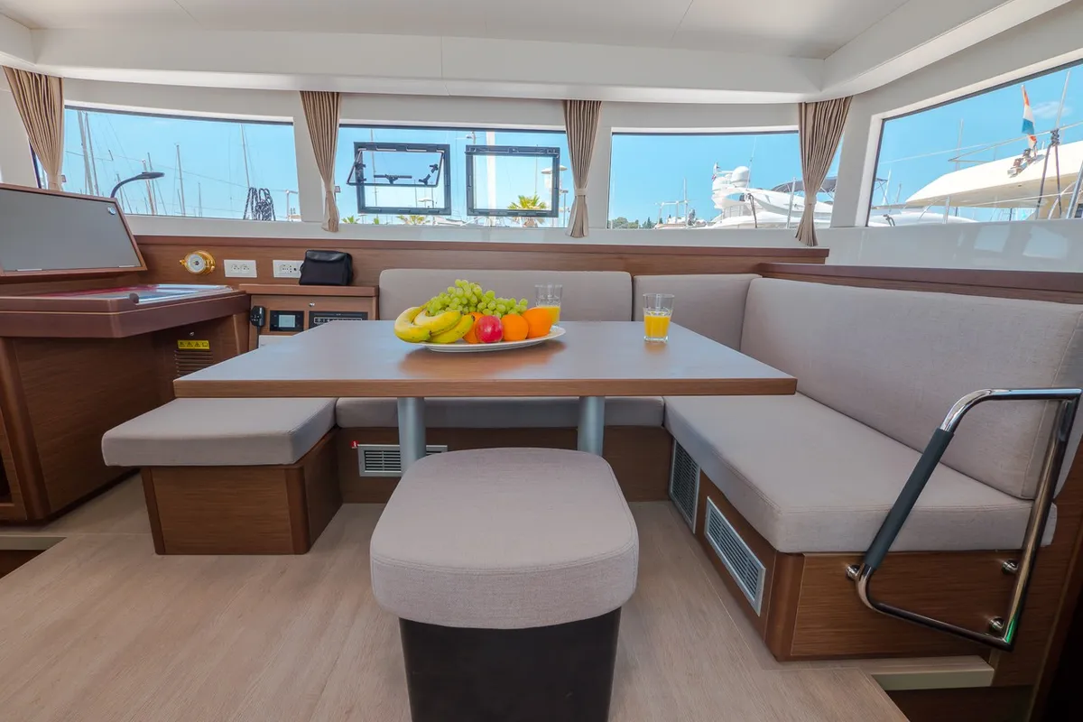 Salon of Blue Eyes, a Lagoon 40 catamaran at Split, Croatia