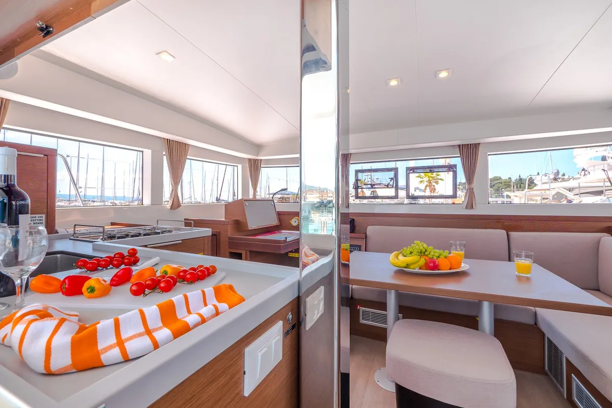 Galley of Blue Eyes, a Lagoon 40 catamaran at Split, Croatia