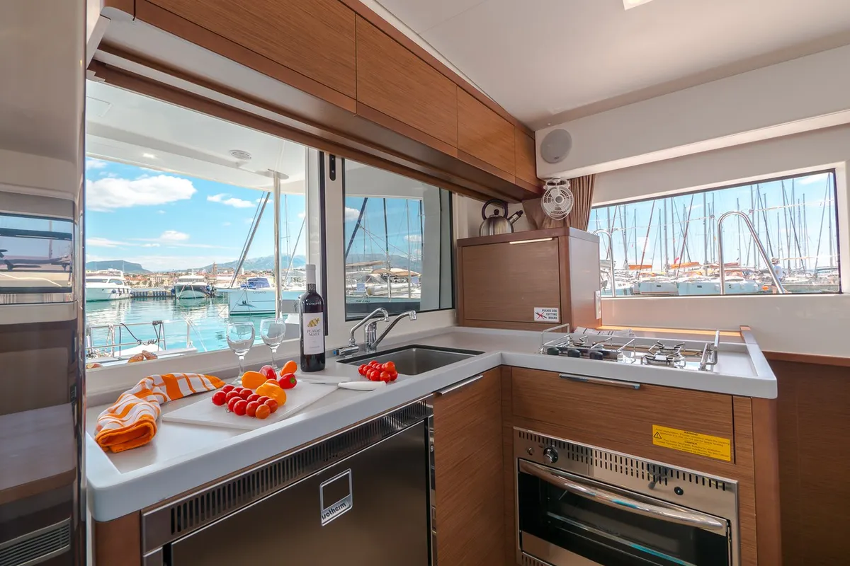 Galley of Blue Eyes, a Lagoon 40 catamaran at Split, Croatia