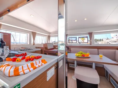 Salon of Blue Eyes, a Lagoon 40 catamaran at Split, Croatia