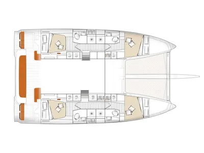Floor plan of ULYS II, a Excess 14 catamaran at Alameda, United States
