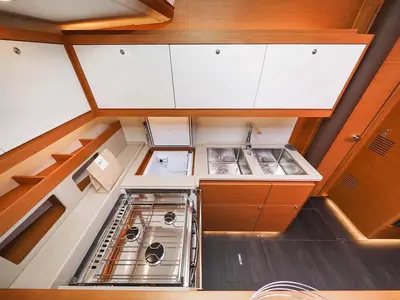 Galley of Taddarita, a Dufour 530 sailboat at Palermo, Italy