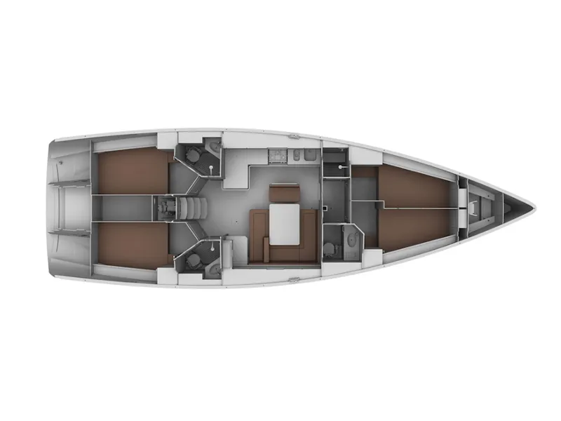 Floor plan of Akilina, a Bavaria Cruiser 45 sailboat at Santa Cruz de Tenerife, Spain