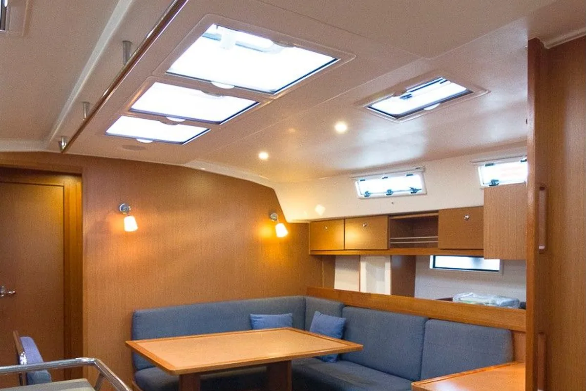 Cockpit of Akilina, a Bavaria Cruiser 45 sailboat at Santa Cruz de Tenerife, Spain
