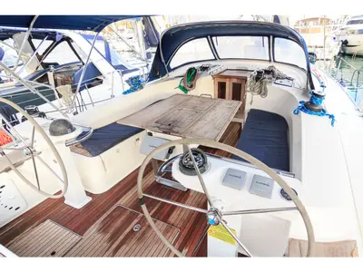 Salon of Akilina, a Bavaria Cruiser 45 sailboat at Santa Cruz de Tenerife, Spain