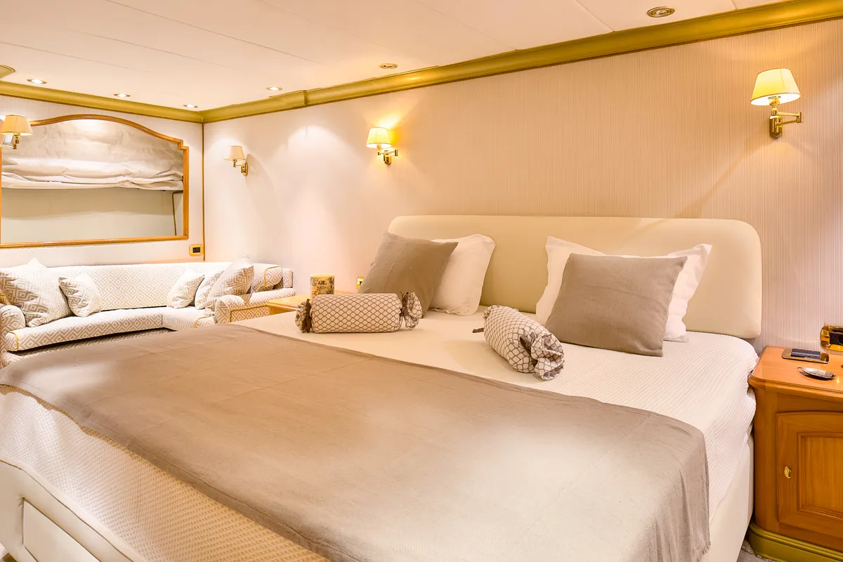Cabin on To je to, a Benetti Classic 115 motor yacht at Grad Trogir, Croatia