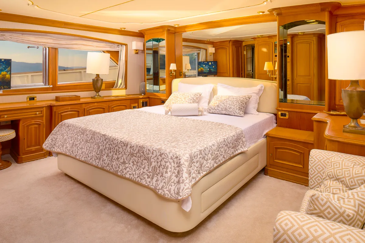Cabin on To je to, a Benetti Classic 115 motor yacht at Grad Trogir, Croatia