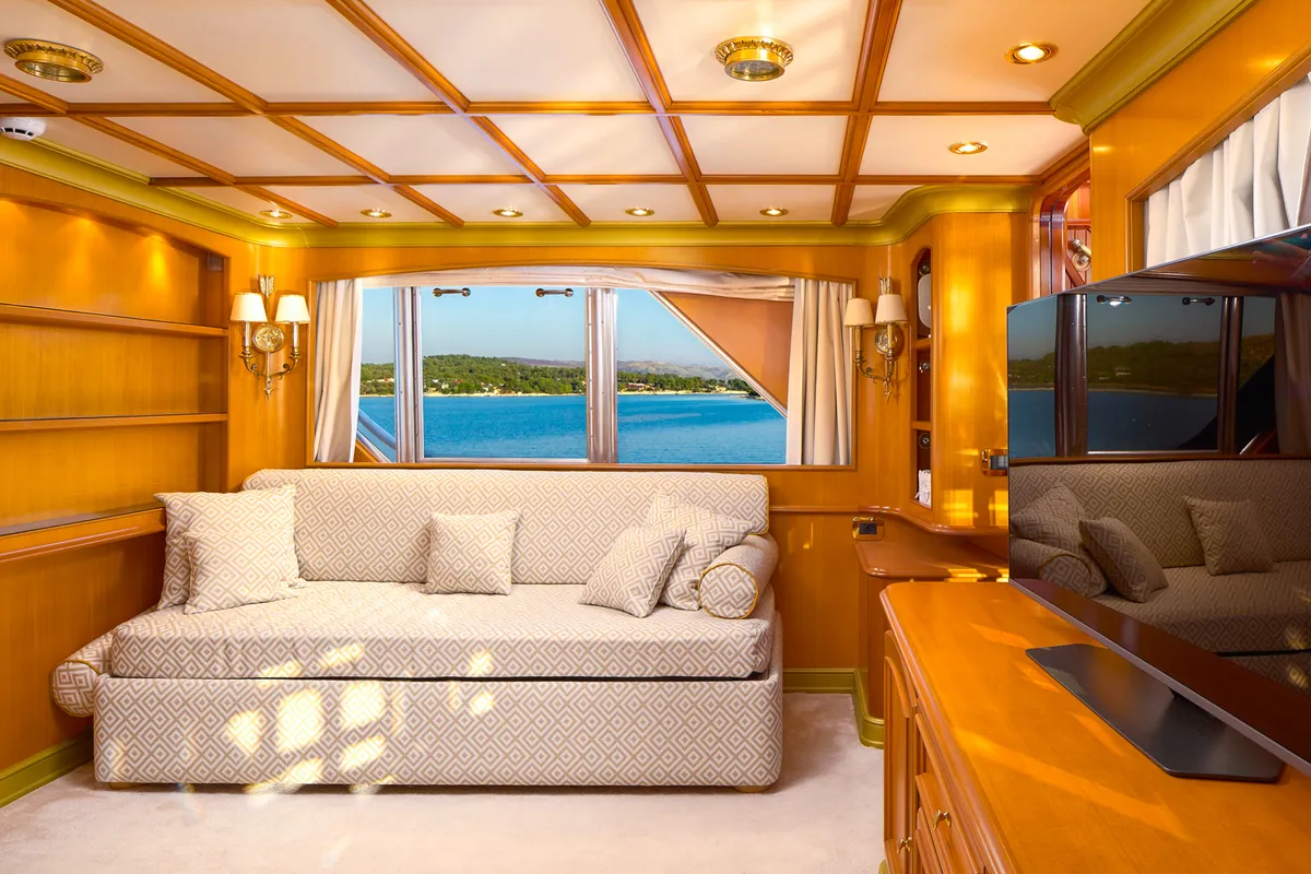 Salon of To je to, a Benetti Classic 115 motor yacht at Grad Trogir, Croatia