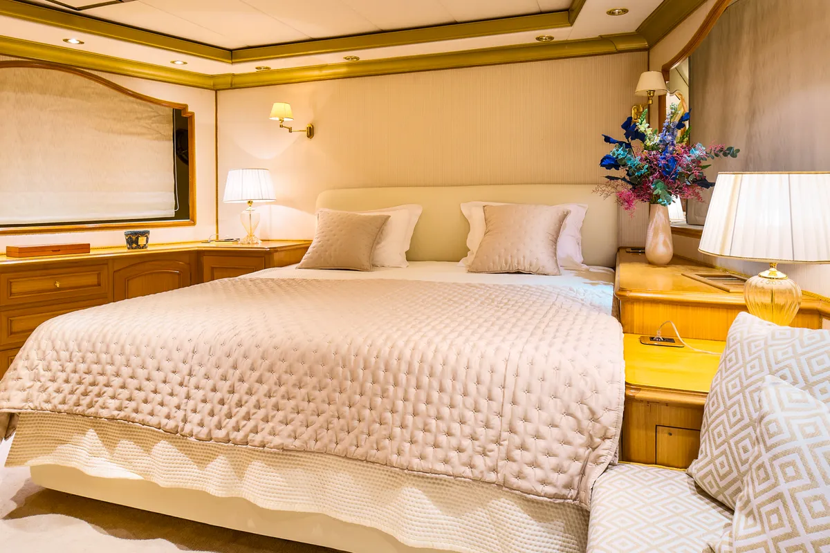 Cabin on To je to, a Benetti Classic 115 motor yacht at Grad Trogir, Croatia