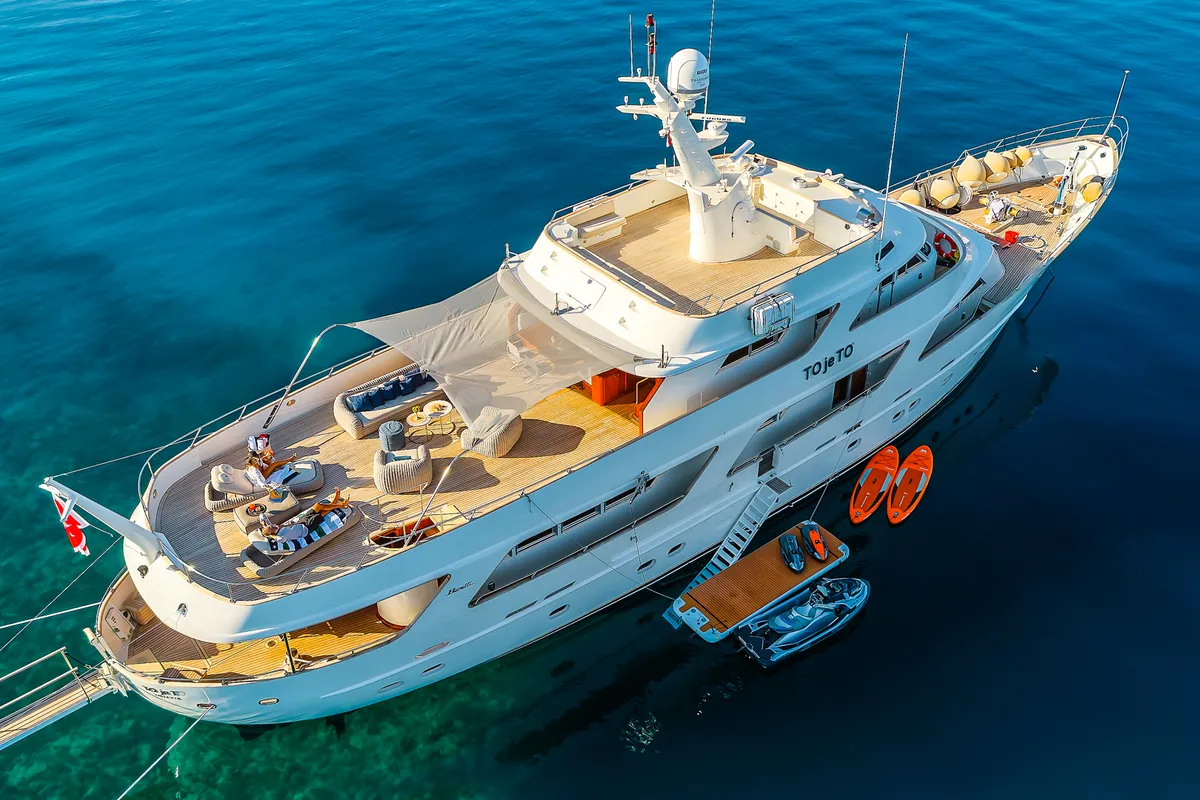 Exterior view of To je to, a Benetti Classic 115 motor yacht at Grad Trogir, Croatia