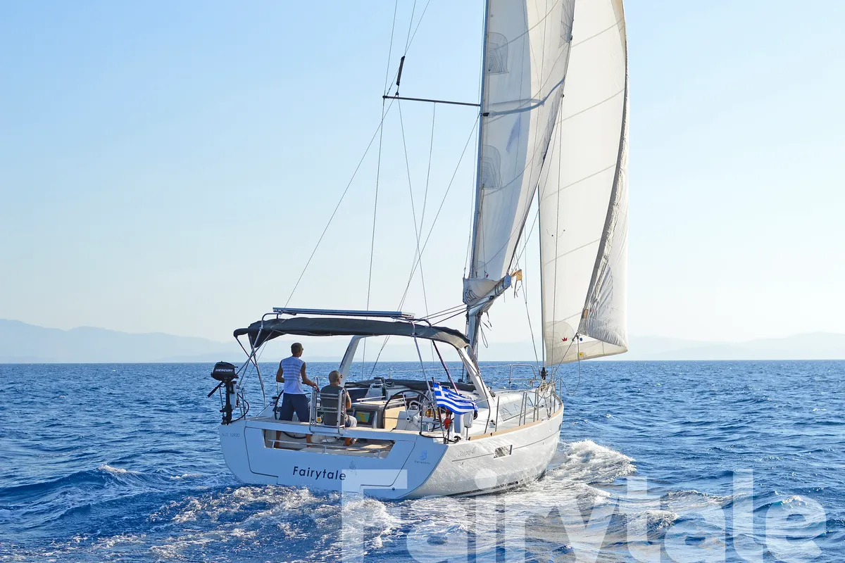 Exterior view of Fairytale, a Beneteau Oceanis 41 sailboat at Kos, Greece