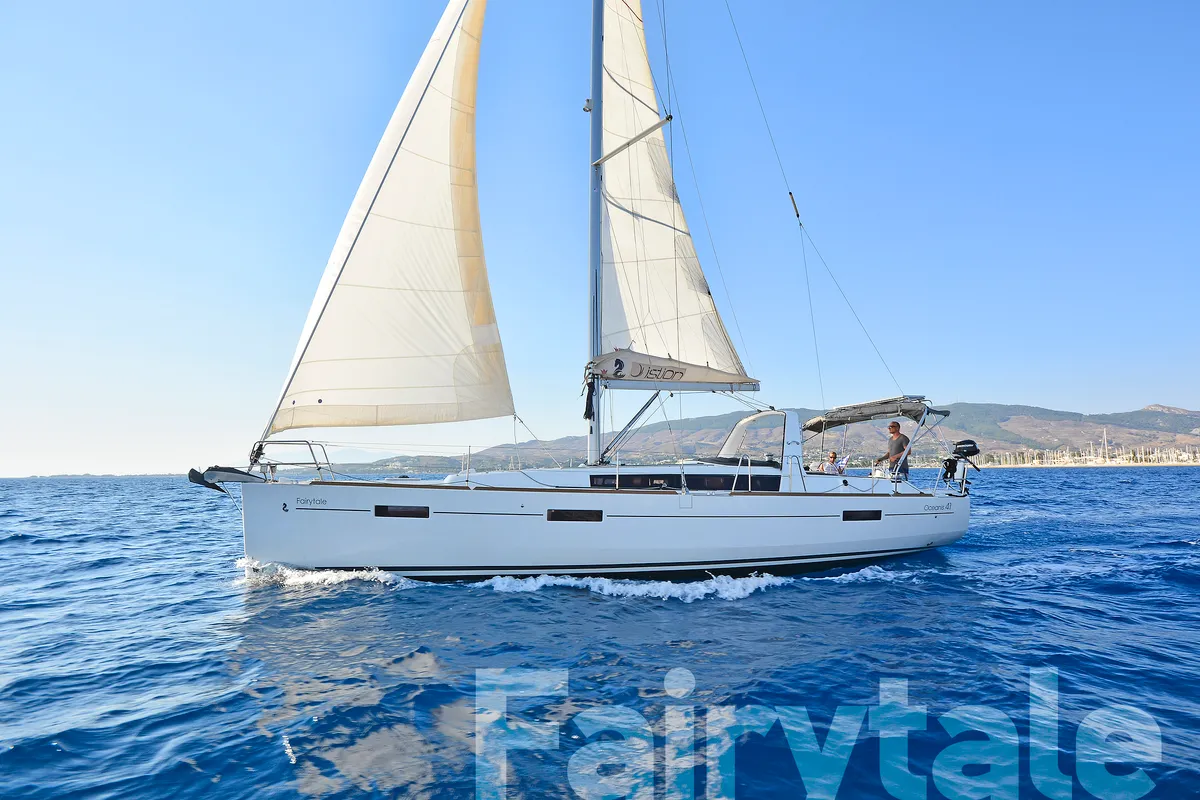 Exterior view of Fairytale, a Beneteau Oceanis 41 sailboat at Kos, Greece