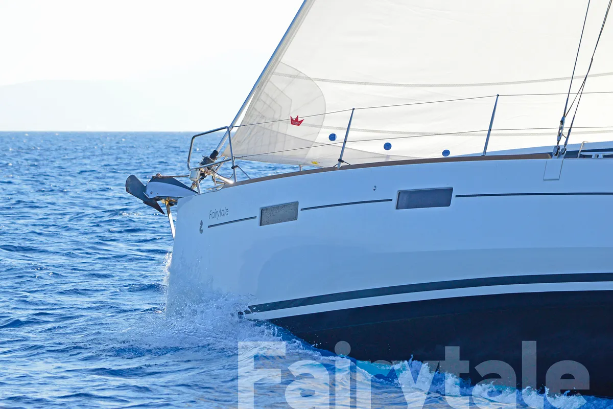 Exterior view of Fairytale, a Beneteau Oceanis 41 sailboat at Kos, Greece