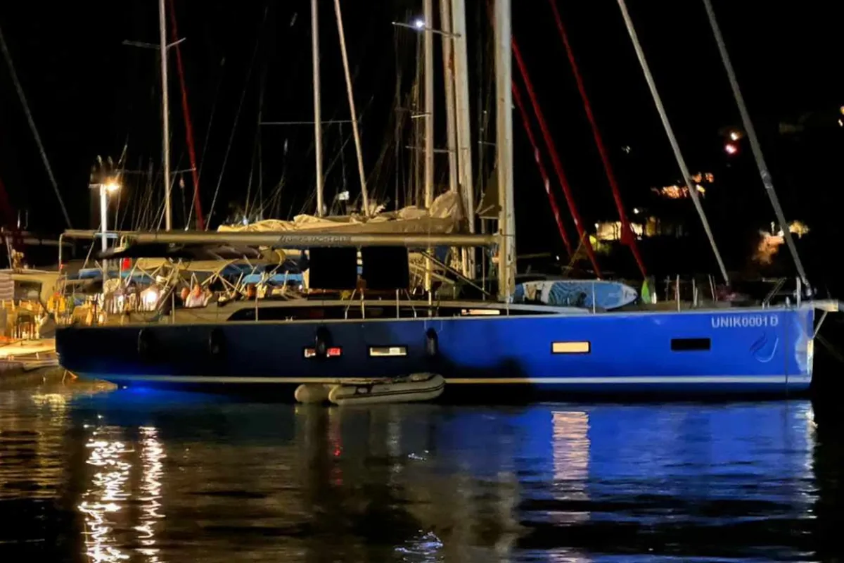 Exterior view of Aurora Blu, a D&D Kufner 54 Exclusive sailboat at Salerno, Italy