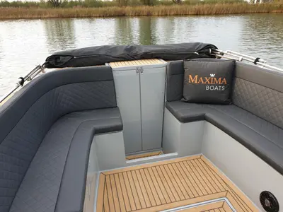 Deck of Vis, a Maxima 840 motorboat at Seget Donji, Croatia