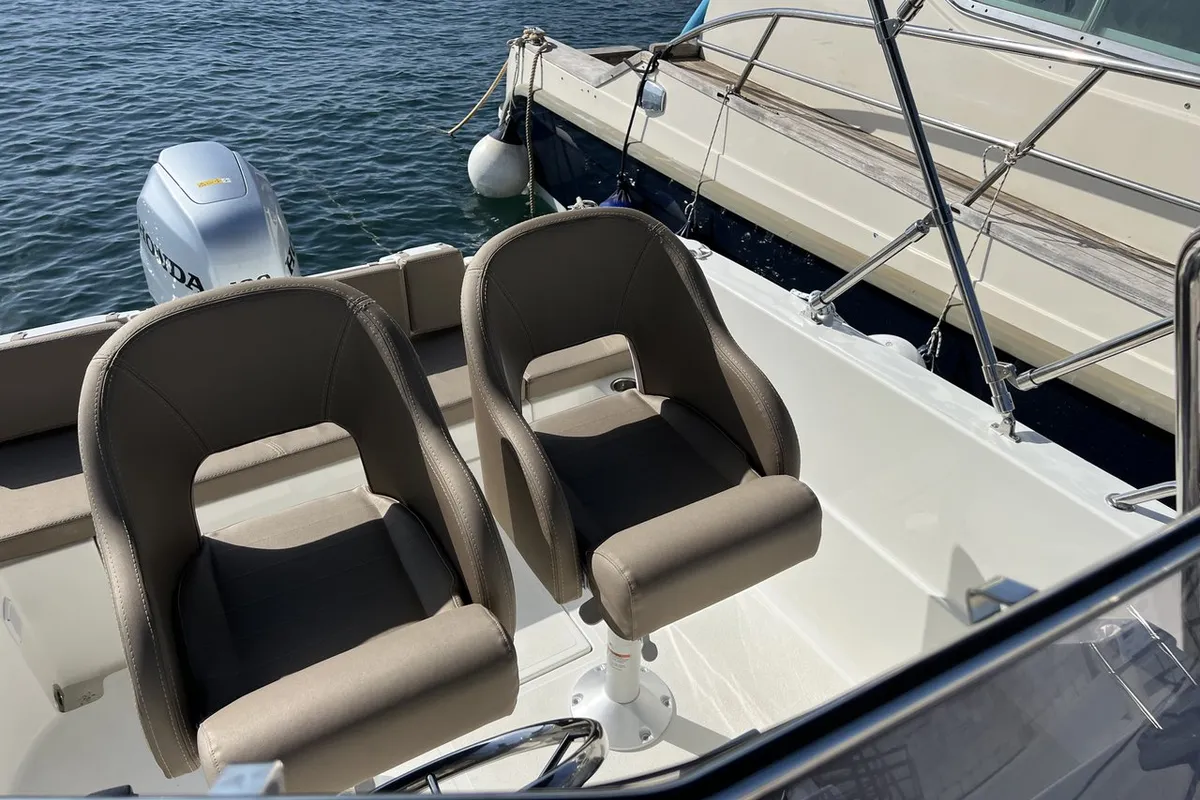 Deck of Atlantic Marine 530 - beige, a Atlantic Marine 530 motorboat at Pirovac, Croatia