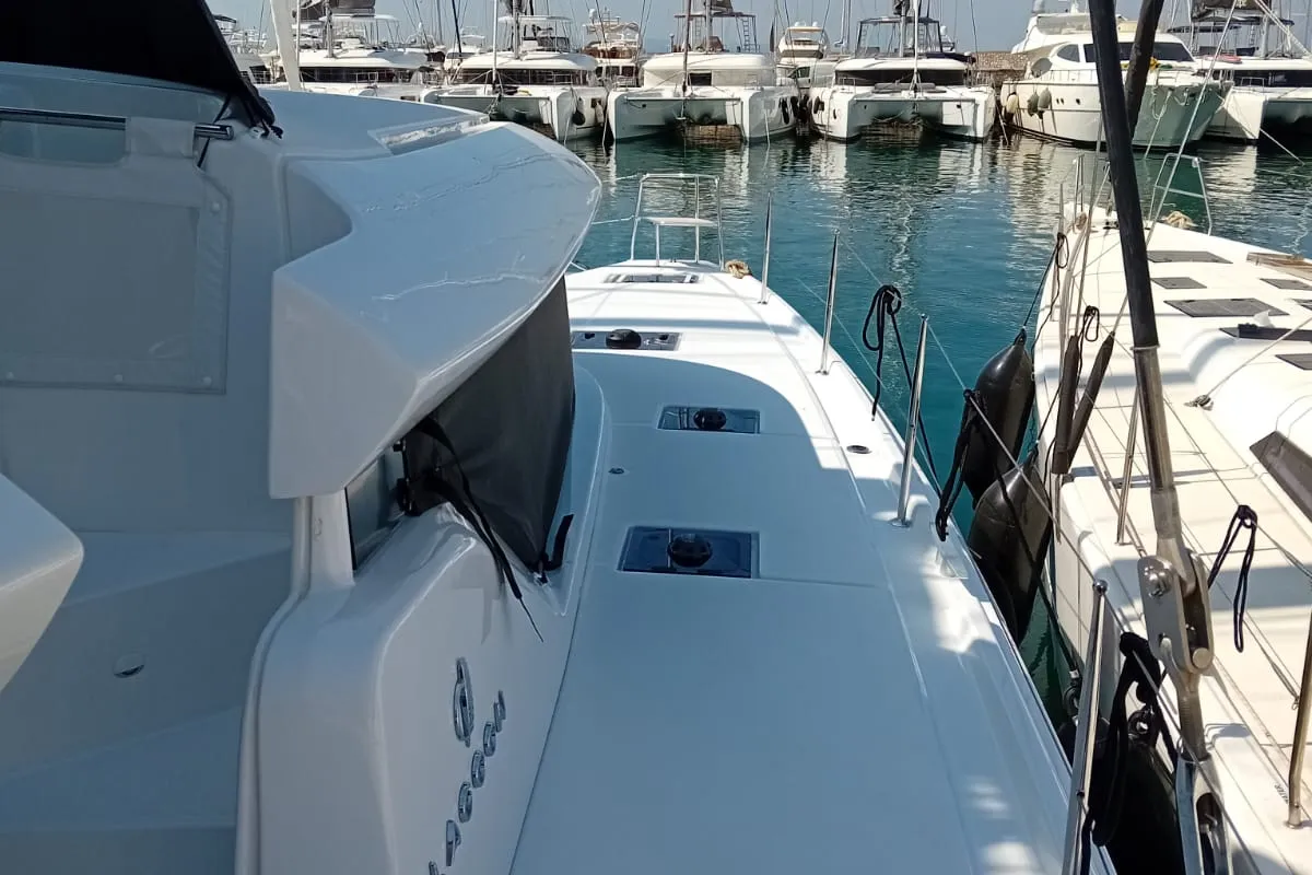 Ervis, a Lagoon 46 catamaran at Municipal Unit of Lefkada, Greece
