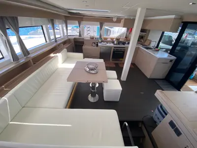 Salon of The Moon, a Lagoon 55 catamaran at Pointe-à-Pitre, France