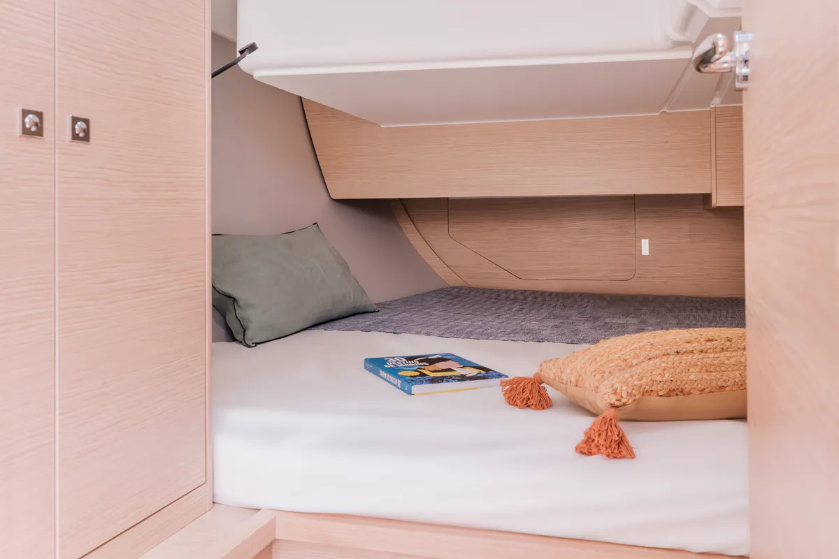 Cabin on Sunsail 37.3 Premium Plus, a Dufour 37 sailboat at Municipal Unit of Lefkada, Greece