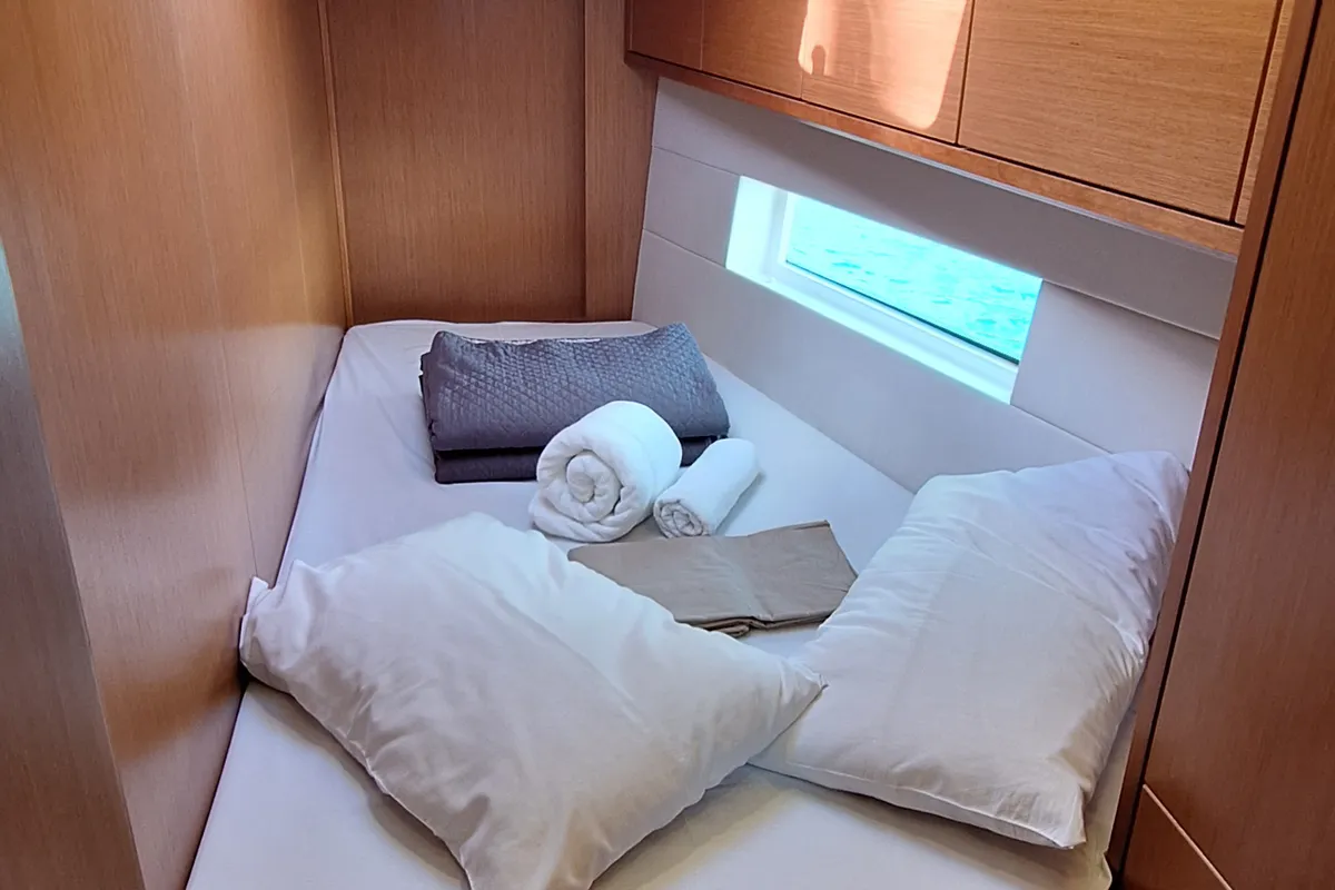Cabin on Lady Flora 1, a Bavaria C45 sailboat at Municipal Unit of Lefkada, Greece