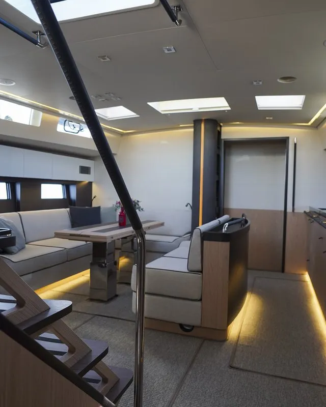 Salon of Onyx, a Beneteau Oceanis Yacht 62 - 3 + 1 sailboat at Grad Šibenik, Croatia