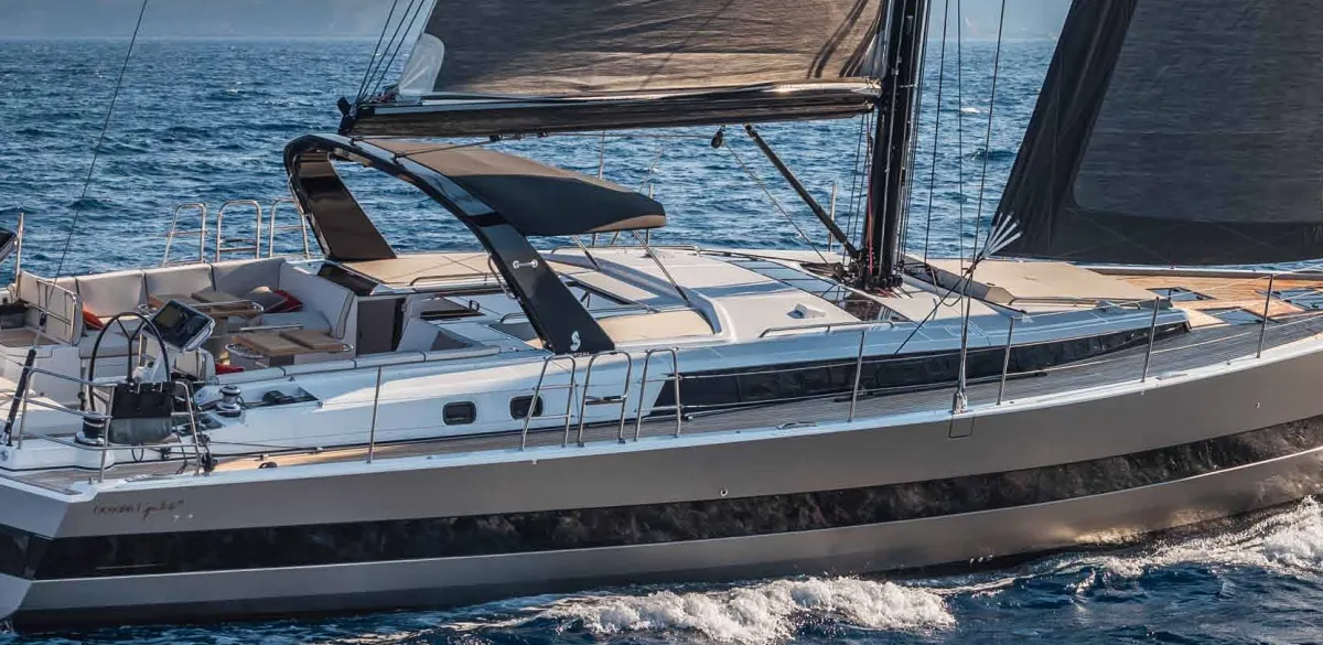Exterior view of Onyx, a Beneteau Oceanis Yacht 62 - 3 + 1 sailboat at Grad Šibenik, Croatia