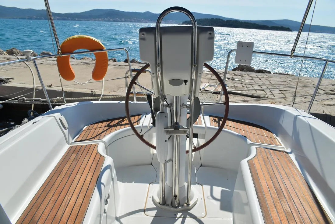 Cockpit of Despina, a Beneteau Oceanis Clipper 323 sailboat at Grad Biograd na Moru, Croatia