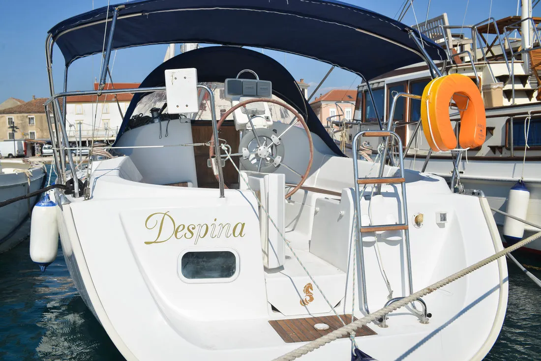 Cockpit of Despina, a Beneteau Oceanis Clipper 323 sailboat at Grad Biograd na Moru, Croatia