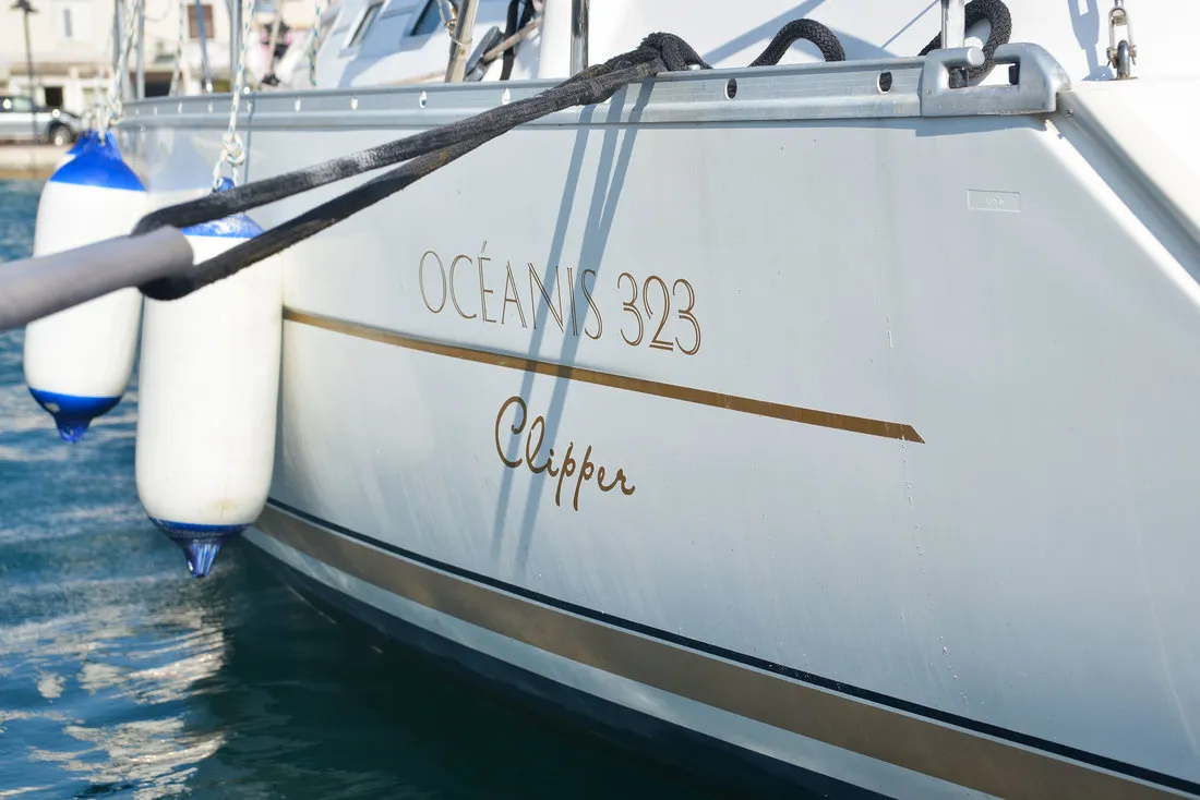 Exterior view of Despina, a Beneteau Oceanis Clipper 323 sailboat at Grad Biograd na Moru, Croatia