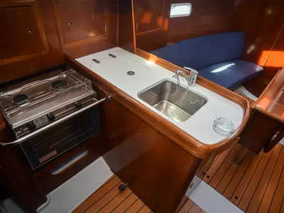 Galley of Despina, a Beneteau Oceanis Clipper 323 sailboat at Grad Biograd na Moru, Croatia