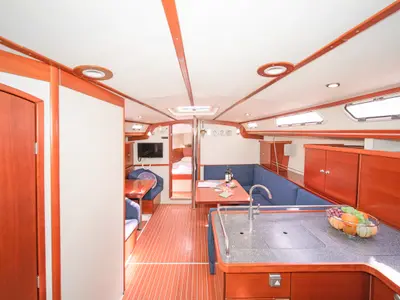 Salon of Aeolus, a Hanse 400 sailboat at Preveza, Greece