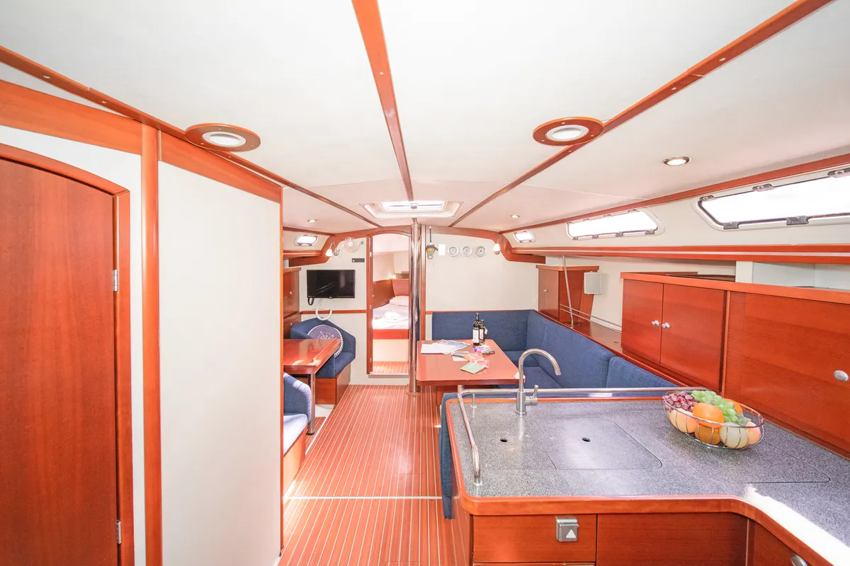 Salon of Aeolus, a Hanse 400 sailboat at Preveza, Greece