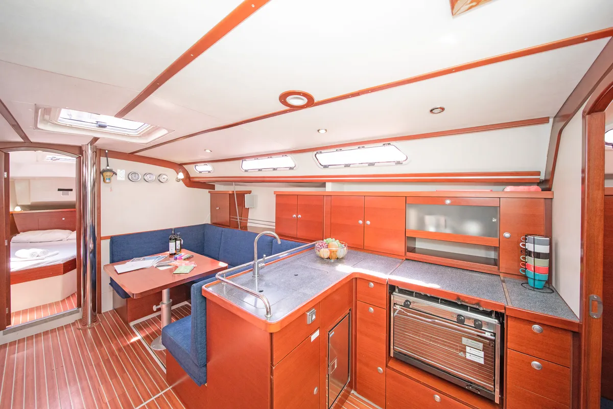 Galley of Aeolus, a Hanse 400 sailboat at Preveza, Greece