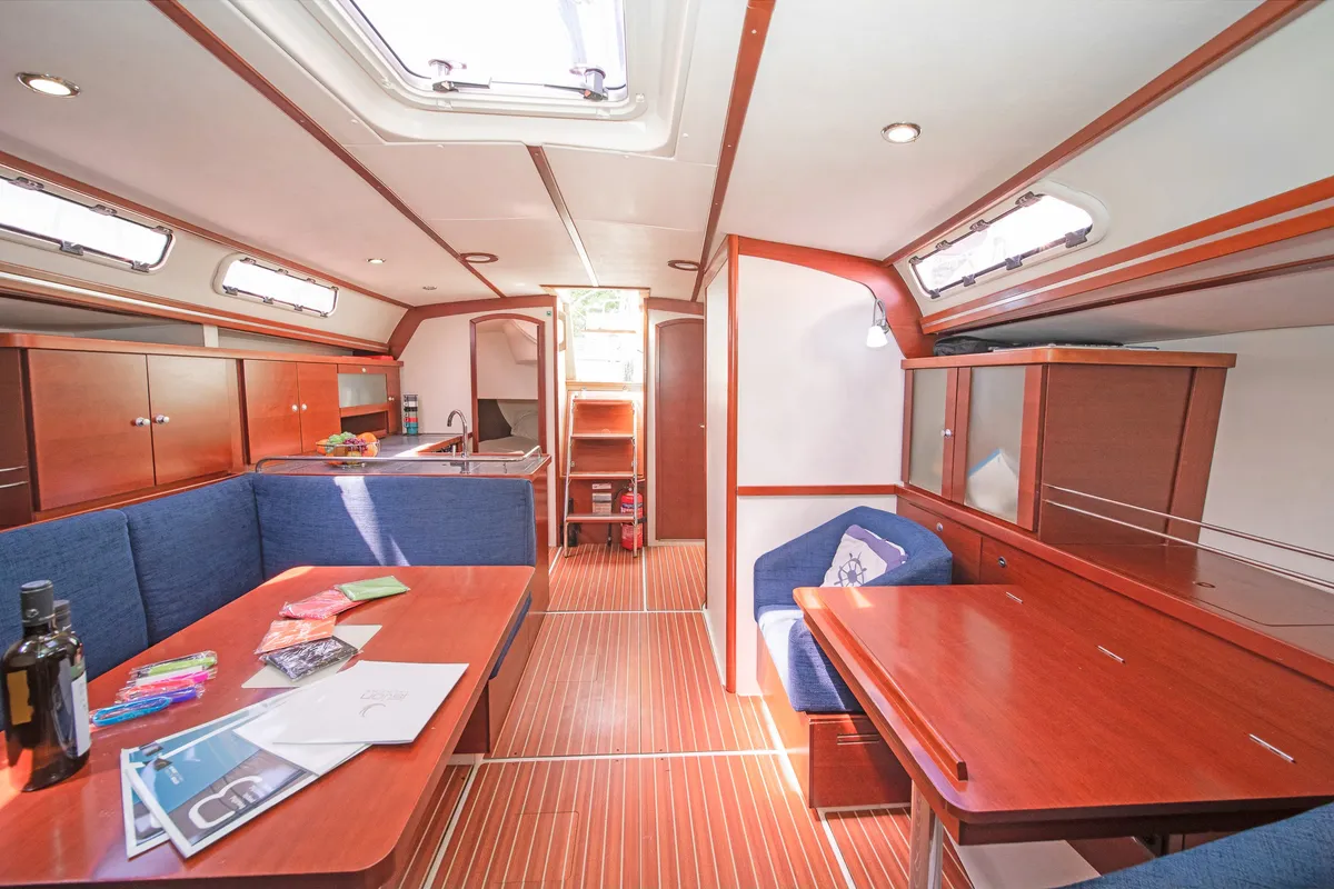 Salon of Aeolus, a Hanse 400 sailboat at Preveza, Greece