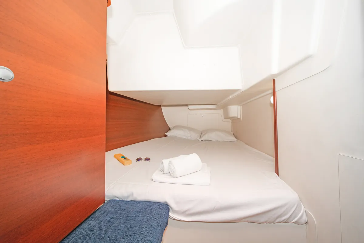 Cabin on Aeolus, a Hanse 400 sailboat at Preveza, Greece