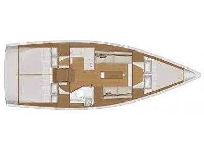 Floor plan of Leonore, a Dufour 360 Grand Large sailboat at Fisksätra, Sweden