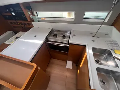 Galley of Petra, a Jeanneau Sun Odyssey 440 sailboat at Sukošan, Croatia