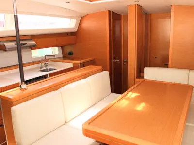 Salon of Blue Angel, a Jeanneau 54 sailboat at Split, Croatia