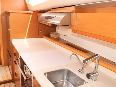 Galley of Blue Angel, a Jeanneau 54 sailboat at Split, Croatia