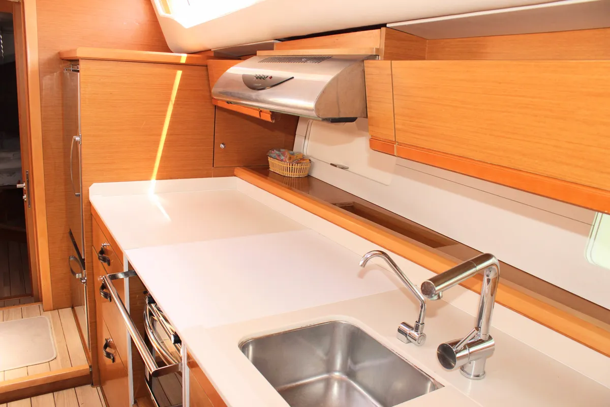 Galley of Blue Angel, a Jeanneau 54 sailboat at Split, Croatia