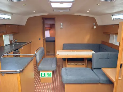 Salon of Eva, a Bavaria Cruiser 45 sailboat at Palma de Mallorca, Spain