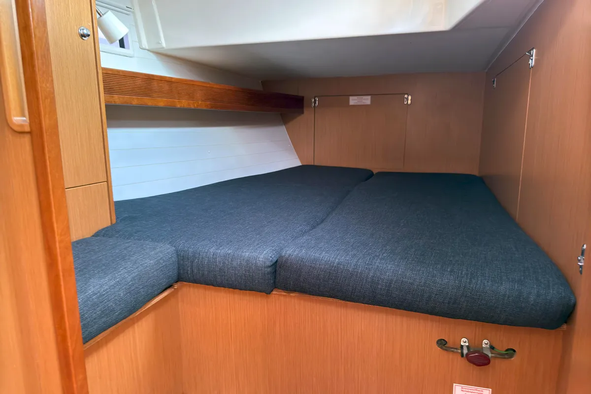 Cabin on Eva, a Bavaria Cruiser 45 sailboat at Palma de Mallorca, Spain
