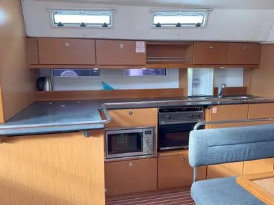 Galley of Eva, a Bavaria Cruiser 45 sailboat at Palma de Mallorca, Spain