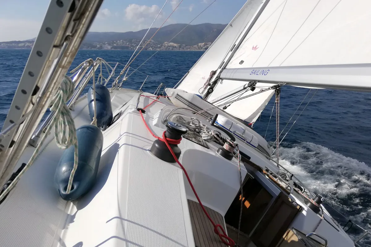 Eva, a Bavaria Cruiser 45 sailboat at Palma de Mallorca, Spain
