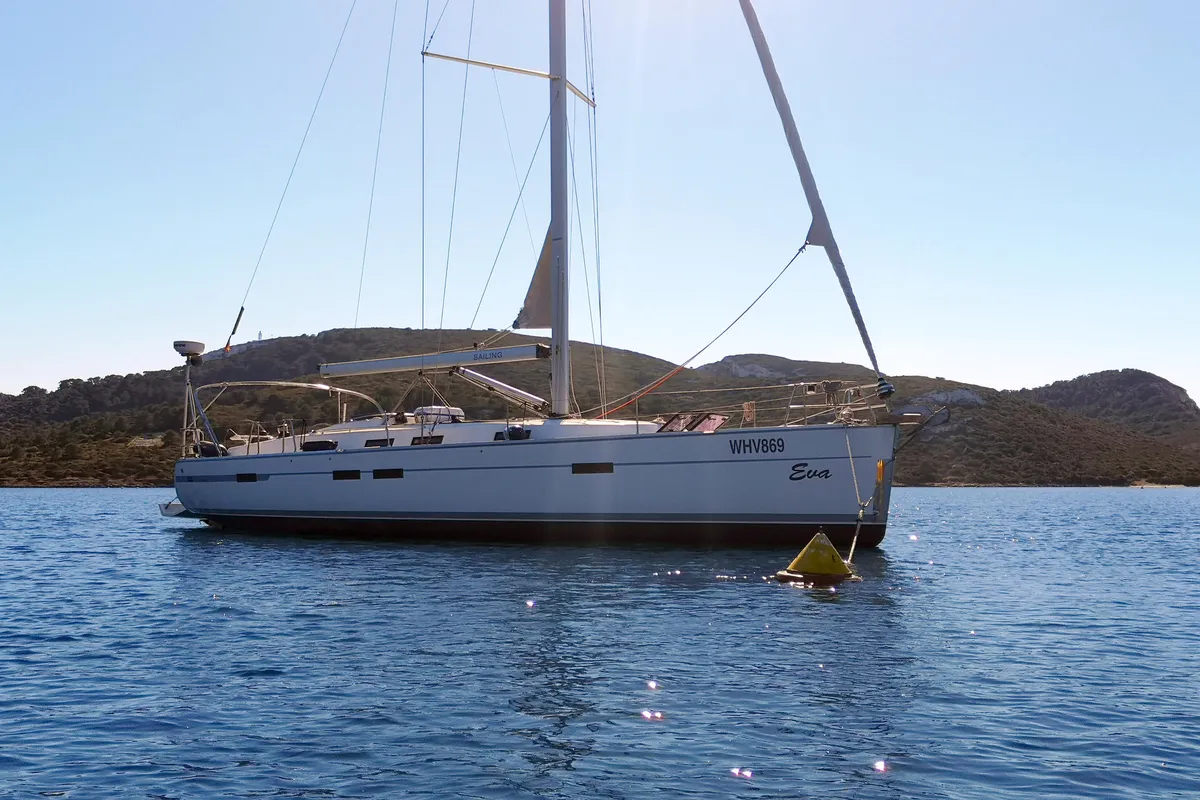 Eva, a Bavaria Cruiser 45 sailboat at Palma de Mallorca, Spain